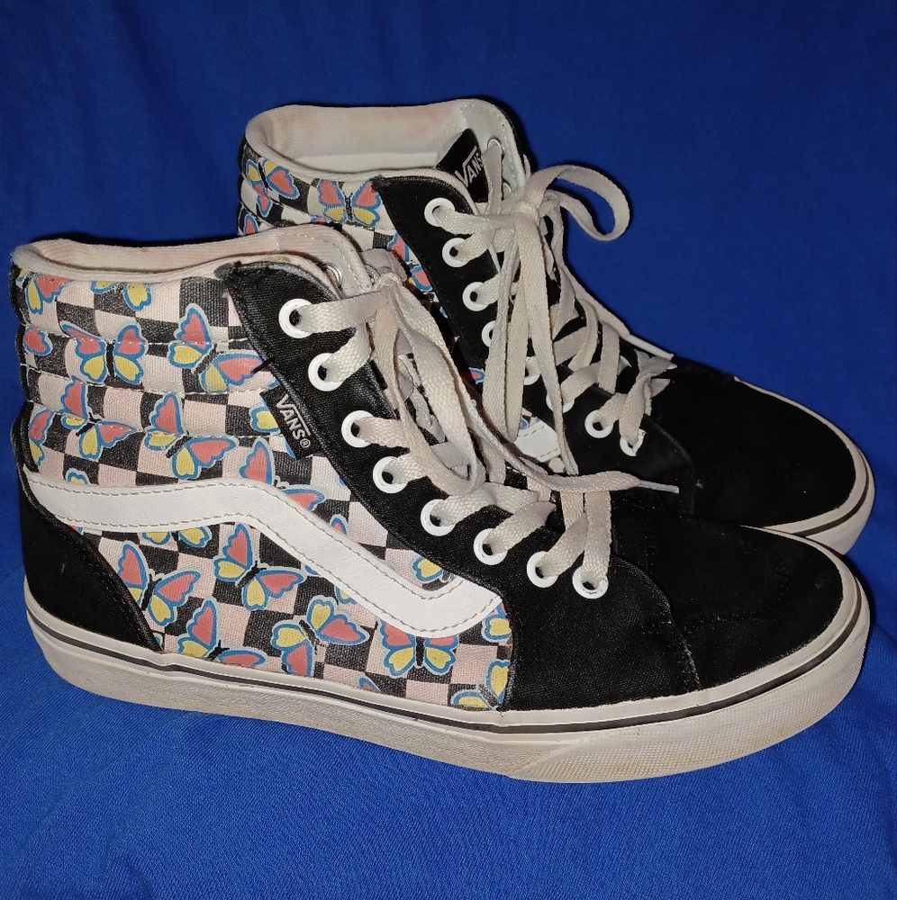 Vans filmore SK8-Hi Butterfly Checkerboard sz 8 womens (080824D)